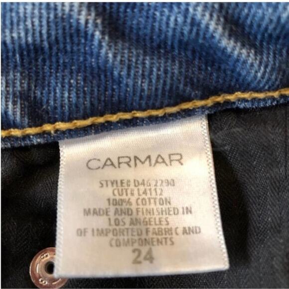 Carmar High Waist Flare Raw Hem Jeans Size 24 - Picture 7 of 7